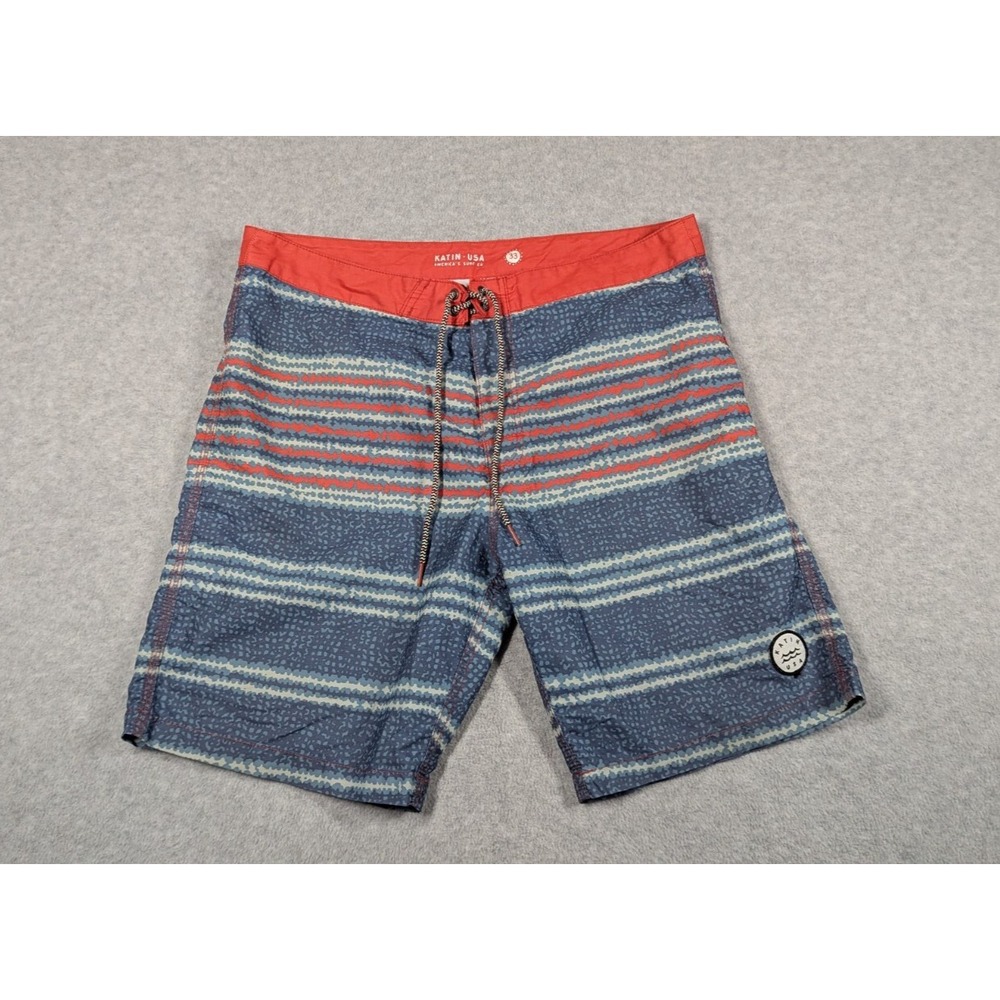 Katin USA Men Shorts 33x8 Bermuda Swim Trunks Striped Surf‎ Unlined Beach